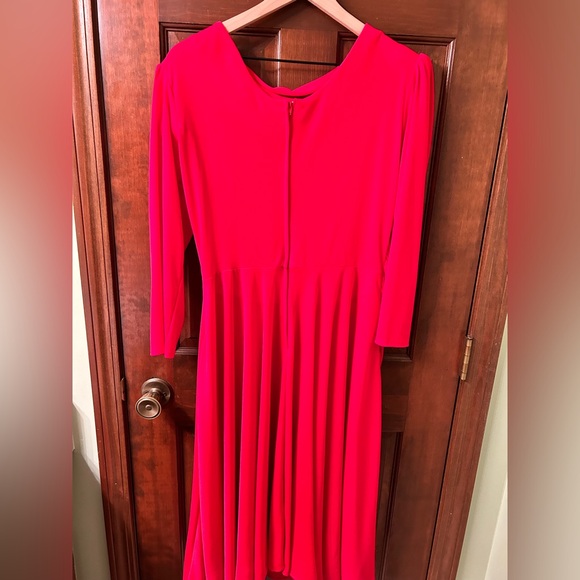 MR.JAY 80s VTG vibrant Red draped long sleeve dress. Size 14. - Picture 6 of 9
